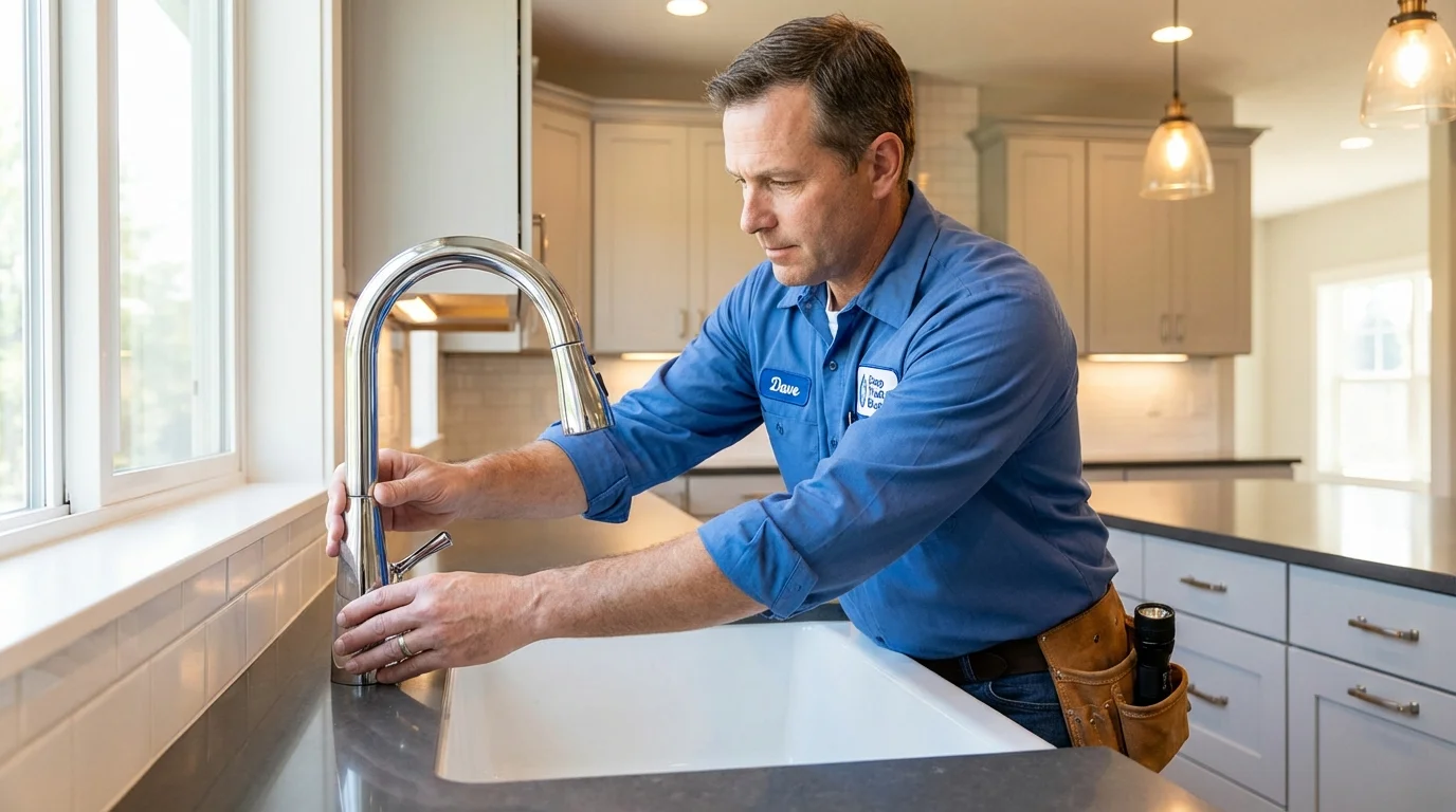Kitchen faucet installation by Johns Plumbing LLC in Cutchogue