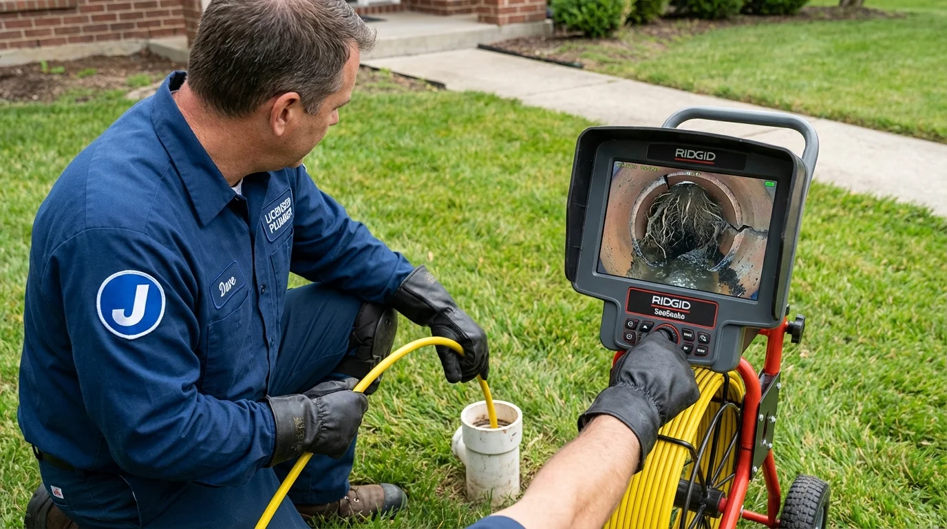 Sewer camera inspection being performed by Johns Plumbing LLC in Cutchogue